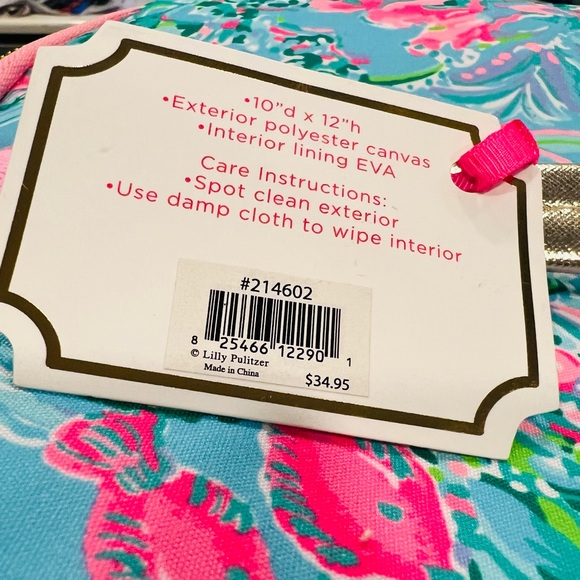 NWT Lilly Pulitzer Blue and Pink Beach Cooler Bag - Picture 6 of 6